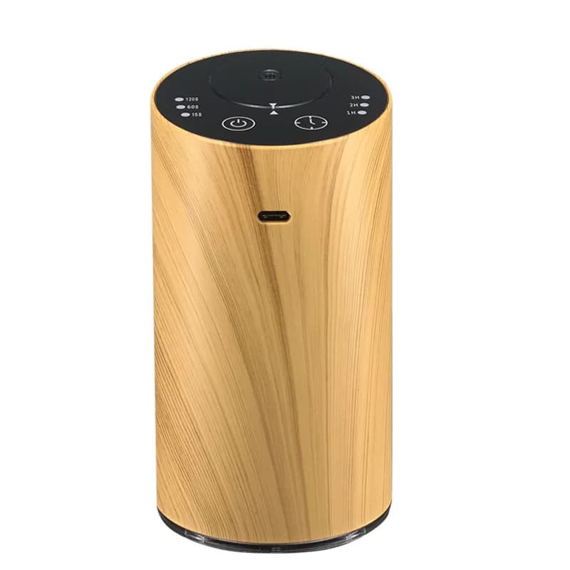 Nuova macchina per aromaterapia con venature del legno, diffusore per auto da ufficio di lunga durata