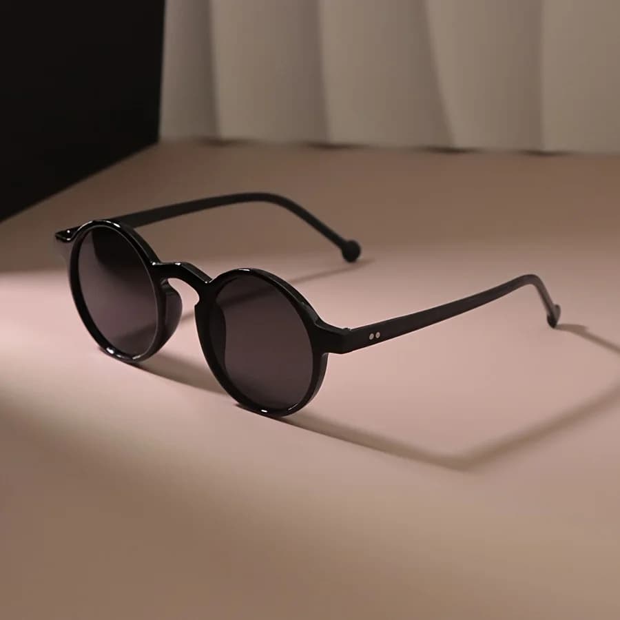 Retro oval fashion glasses, men's and women's, retro casual classic round trend simple small frame glasses, women's