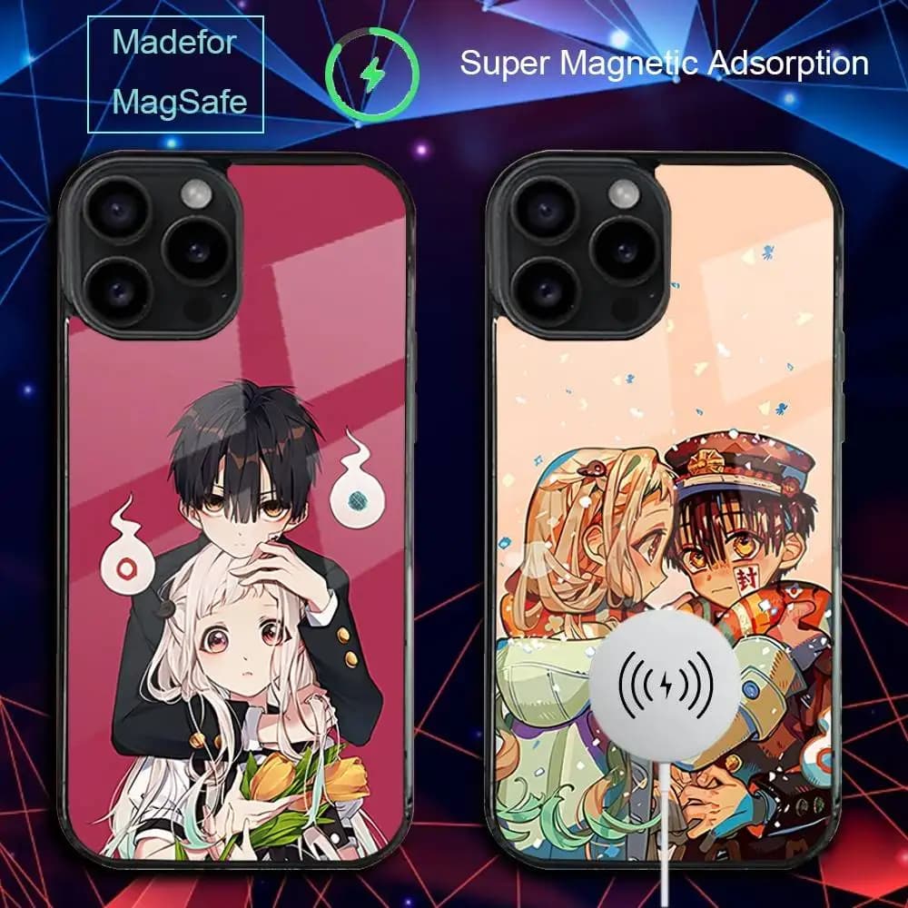 Custodia per telefono H-Hanako Anime K-Kun per iPhone 17,16,15,14,13,12,11,Pro,Max,Plus,Mini,SE4,E Ricarica wireless magnetica Magsafe