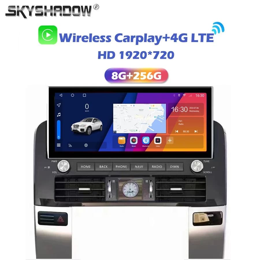 IPS Carplay Auto 8G + 256G Android 14.0 LTE Lettore DVD per auto GPS mappa WIFI Bluetooth Radio per Toyota Prado 120 2003-2009 Lexus gx470