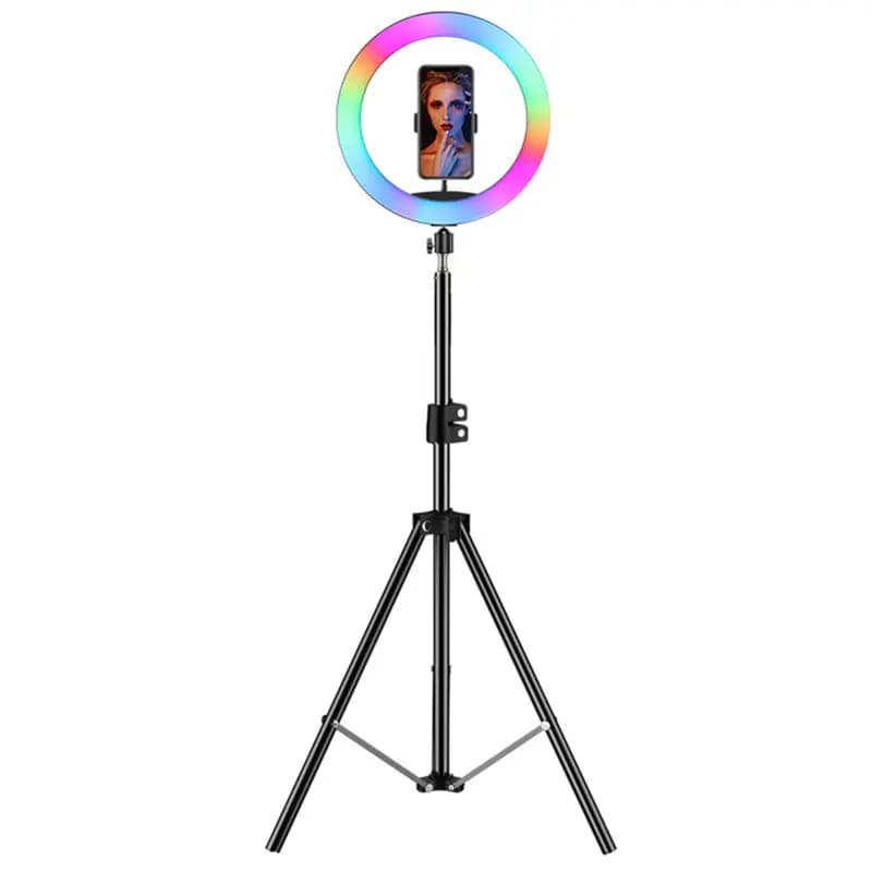 Nuovo 10 pollici rgb flusso live riempimento luce anello luce ringlight bellezza fotocamera foto prop fotografia