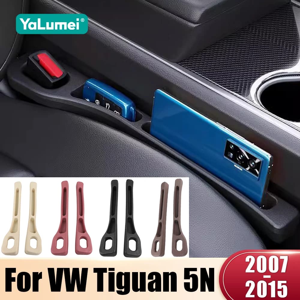 Per Volkswagen Tiguan 5N 2007 2008 2009 2010 2011 2012 2013 2014 2015 2PCS Seggiolino auto Strisce a prova di perdite Gap Cucitura laterale di stoccaggio
