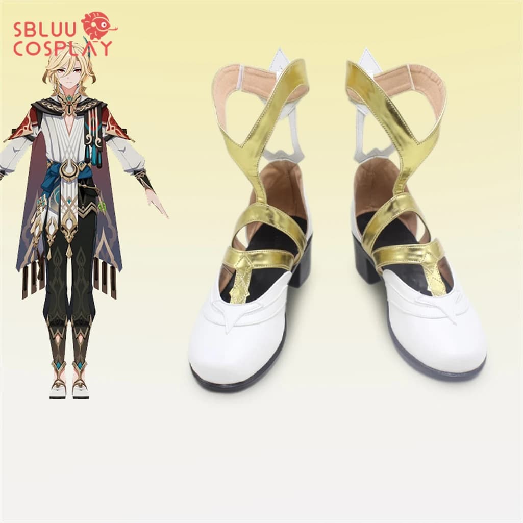 SBluuCosplay Genshin Impact Cosplay Kaveh Scarpe Cosplay Stivali su misura