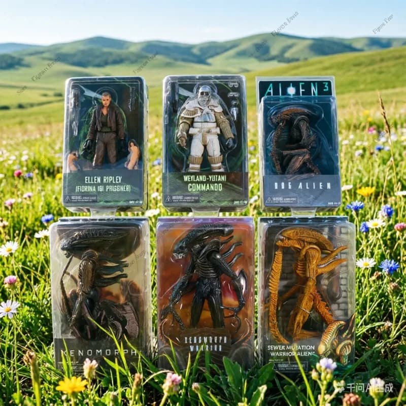 Offerta Speciale: Collezione di Action Figure da 7 Pollici per NECA Aliens - Xenomorph, Guerriero, Cane, Alieno, Ellen Ripley, Weyland Yutani, Bishop