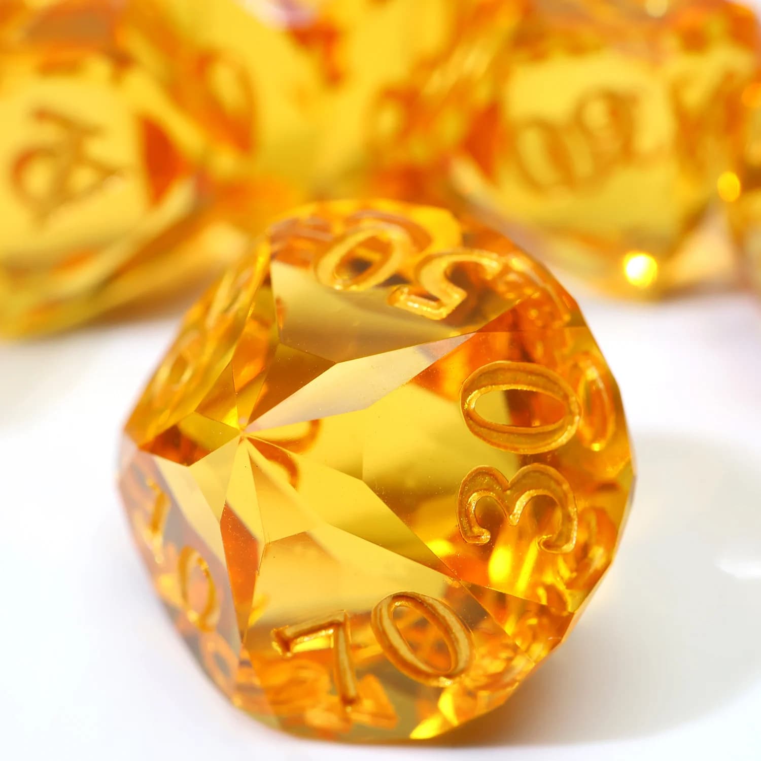 Incantevoli Dadi Poliedrici in Resina Arancione Tagliati a Diamante, Set RPG DND per Dungeons and Dragons e Giochi da Tavolo - RD Arancione