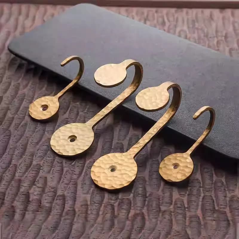 Wall hangers hooks with solid brass hammer Antique corridor clothes hanger Handbags Bathroom towel hook