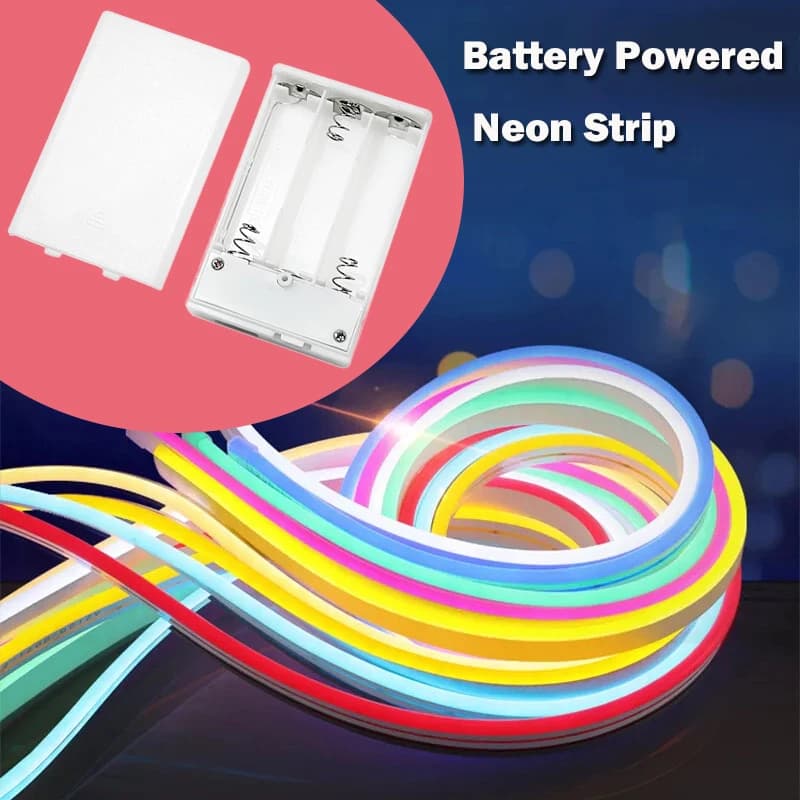 Luci LED a Striscia Flessibili a Batteria con Scatola Batteria, Illuminazione Decorativa Fai-da-Te per Casa, Camera da Letto, Feste