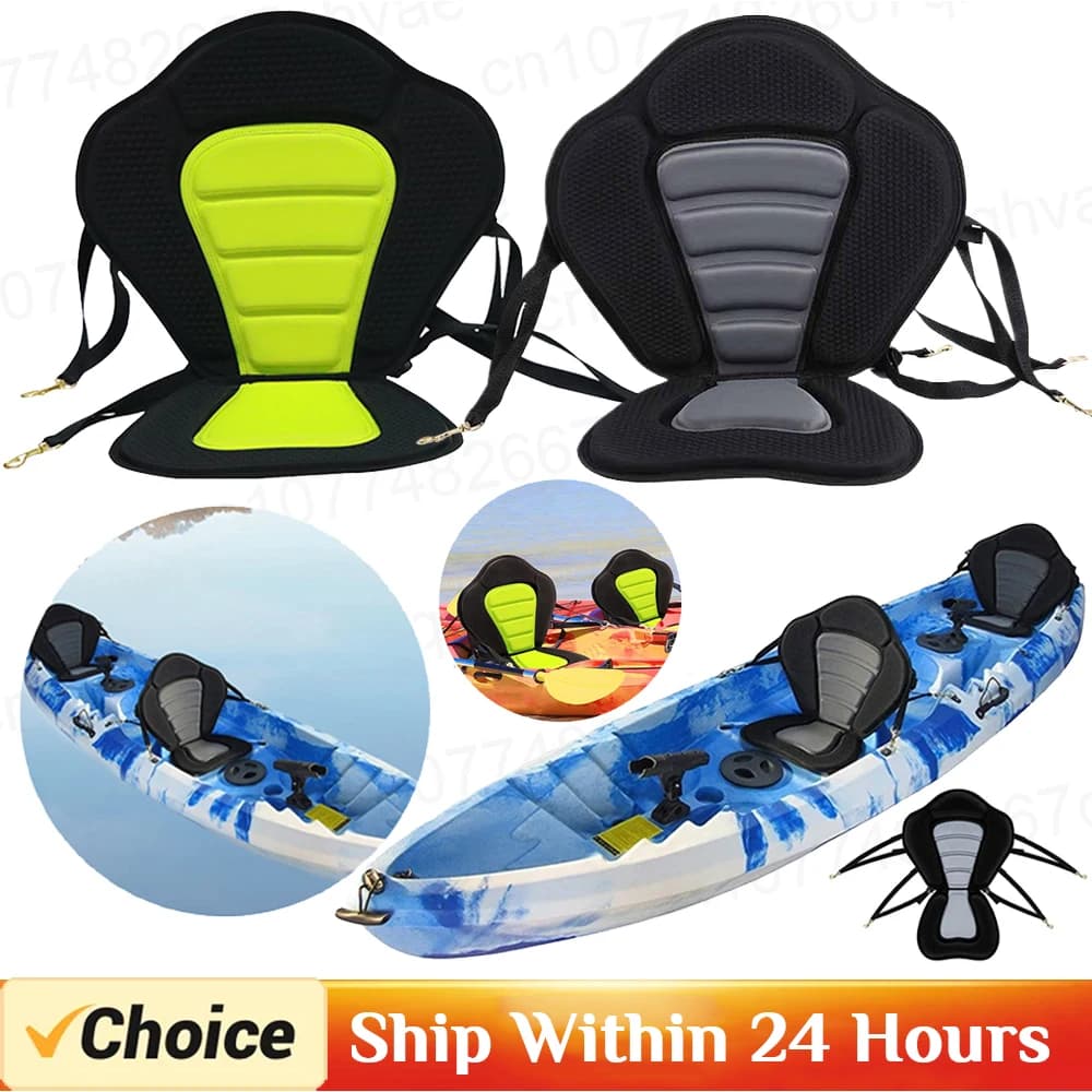 Sedile Imbottito per Kayak con Schienale Regolabile, Sedile per SUP e Paddleboard per Canottaggio, Pesca e Sport Acquatici, Sedile Resistente con Schienale per Kayak
