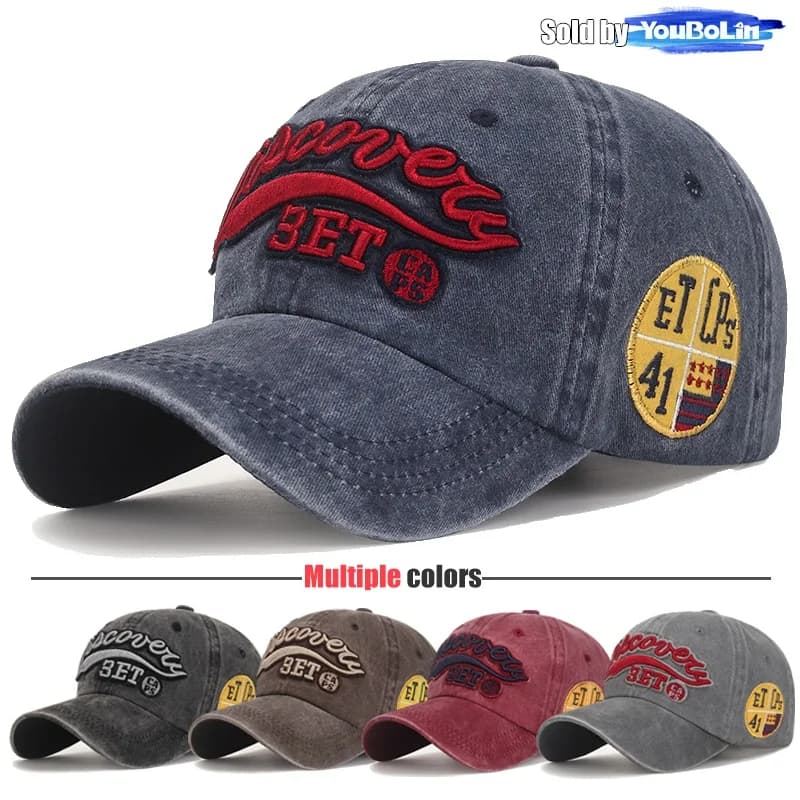 Discovery 3D Embroidered Cotton Adjustable Baseball Cap Sun Hat Trucker Caps Dad Hats