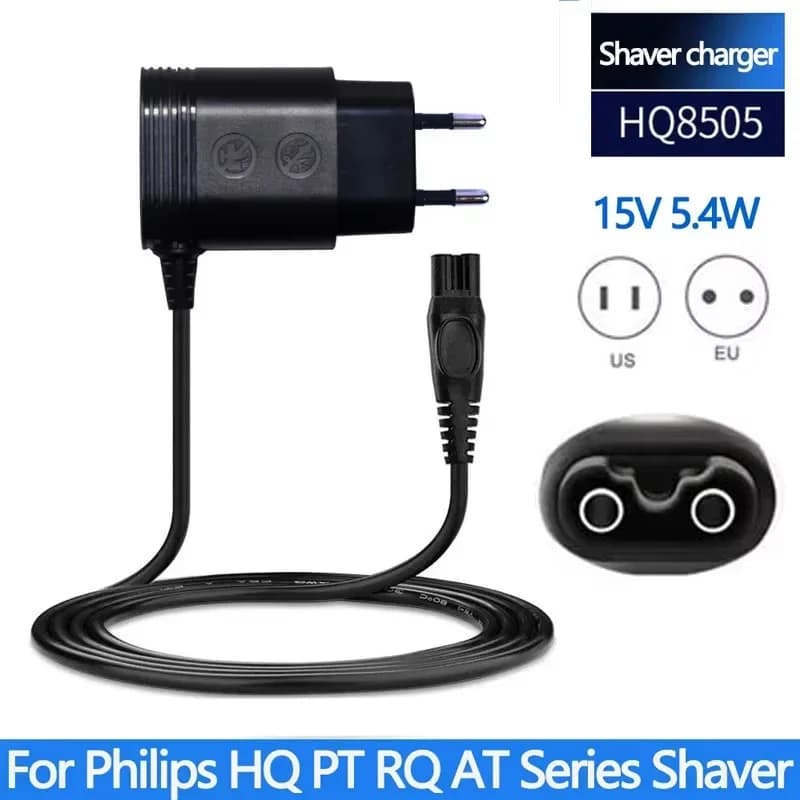 Adattatore di alimentazione con spina europea per rasoio elettrico HQ8505 HQ6 HQ7 HQ8 HQ9 AT610 AT920 PT860 RQ360 RQ1050 YS523 YS1107 S5000
