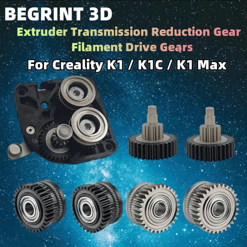 Aggiorna l'ingranaggio dell'estrusore K1 K1C K1 Max Ingranaggio driver interamente in metallo per l'estrusore Creality Ender-3 V3 Plus Acciaio temprato rivestito in nichel DLC