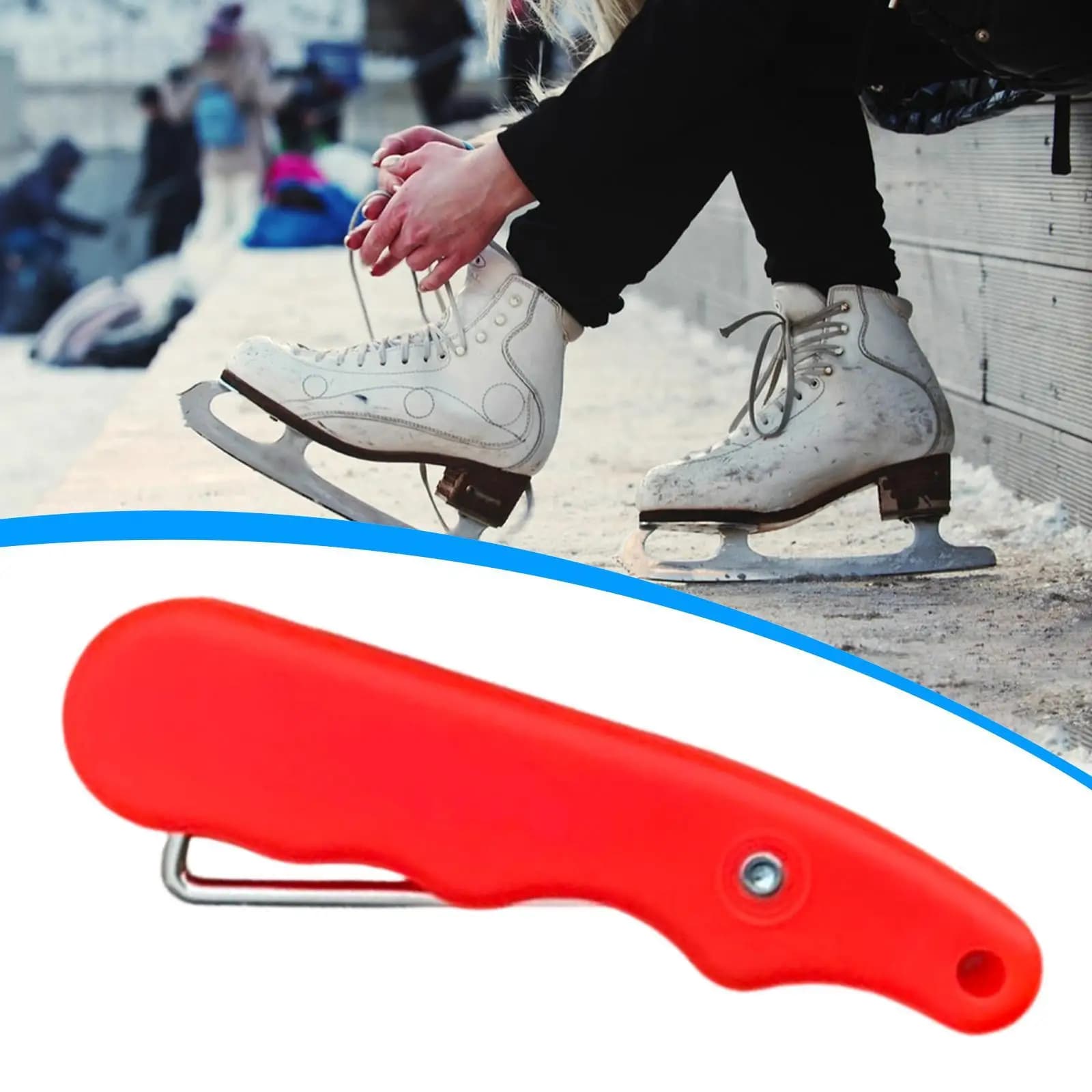 Tendilaccio per Pattini da Ghiaccio, Impugnatura Confortevole, Strumento per Tendere i Lacci per Giocatori di Palestra e Sport all'Aperto