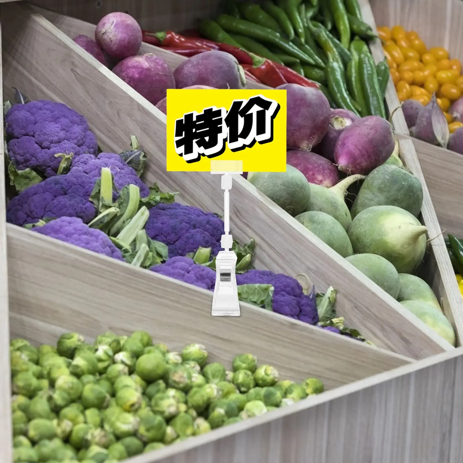Set di 5 Espositori in Acrilico Trasparente per Etichette Prezzi, Clip Pubblicitarie per Supermercati, Negozi al Dettaglio, Stand per Esposizioni, Supporti per Segnaletica da Scrivania
