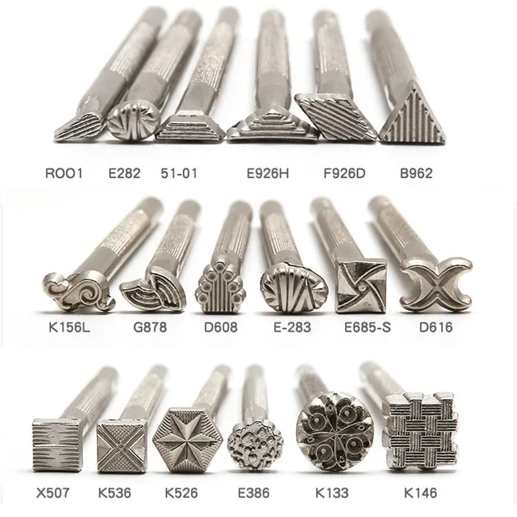 1Pcs Leather Stamping Tools Set Different Shape Saddle Making Stamp Tools Kit Leathercraft Printed Punching Tools