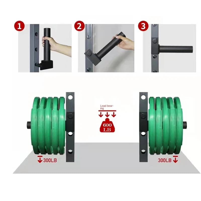 Support for weight plate weight rack support for weight lifting racks suitable for storage racks for 2"x 2" barbell plates. Fitness rack accessories
