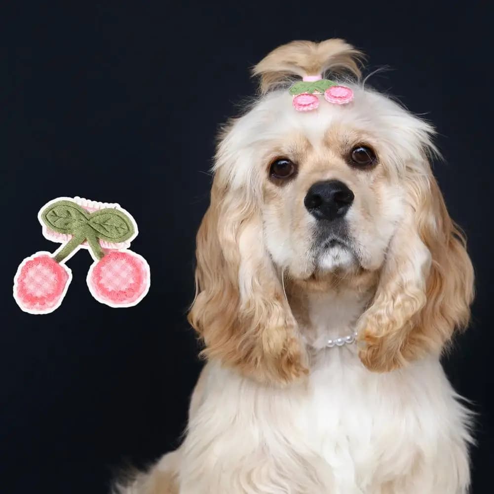 3 pezzi fermagli per capelli per animali domestici fragola ciliegia fiocco forcina per capelli piccolo cucciolo gatto fermaglio per capelli accessori per capelli per animali domestici accessori per la toelettatura del cane