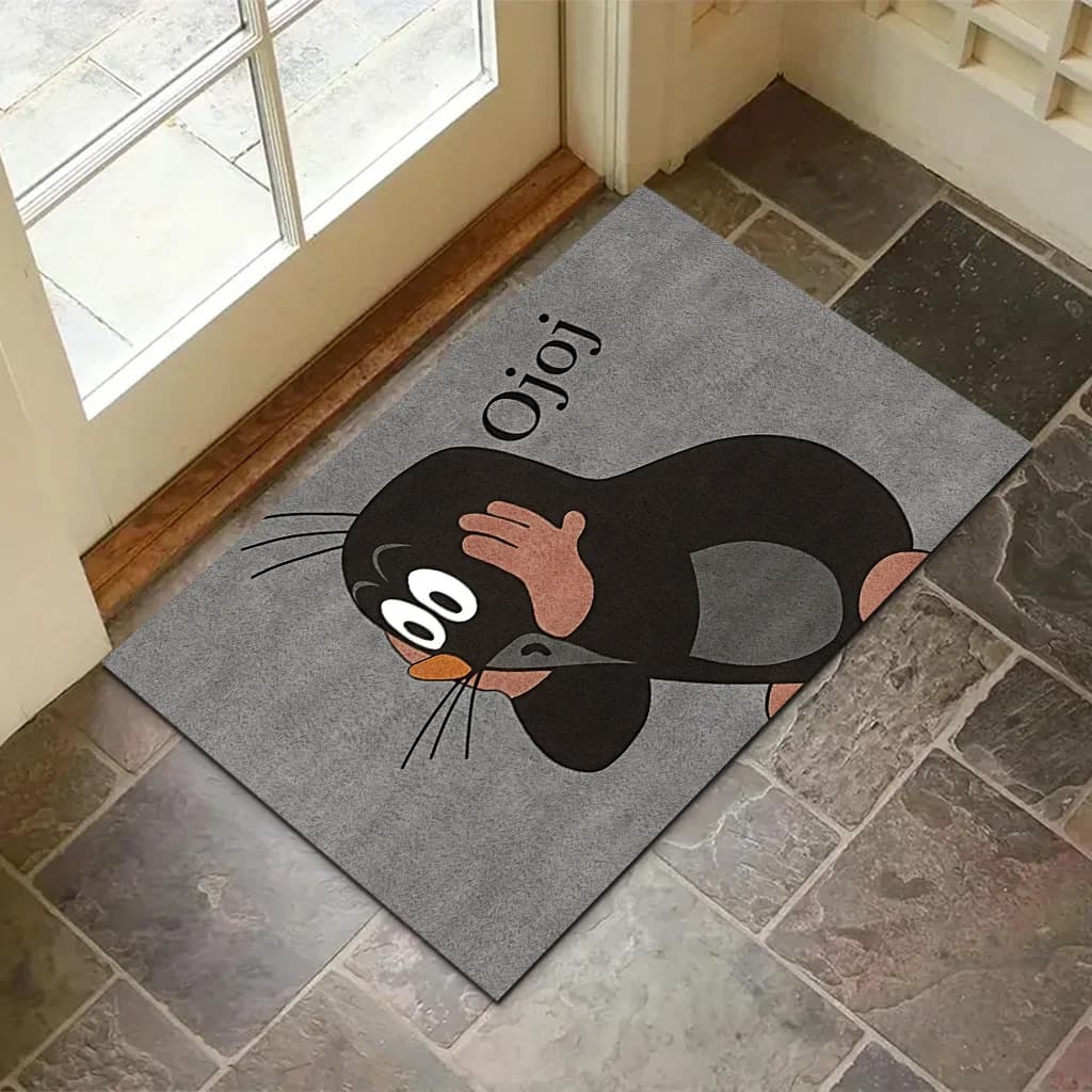 VIKAMA Cartoon Mat Grey Mat Kitchen Mat Zerbino Welcome Mat Bedroom Mat Living Room Mat House December