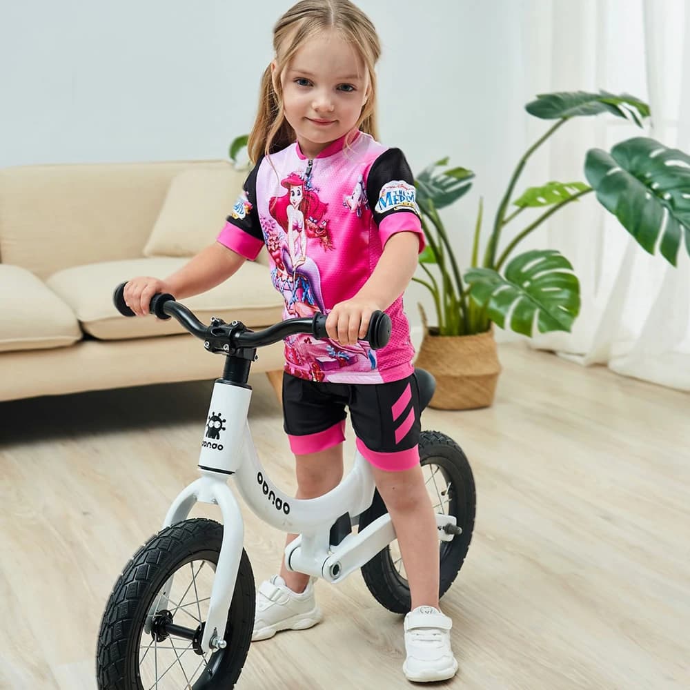Set di maglie da ciclismo estive 2022 per ragazze, abbigliamento sportivo da bicicletta per bambini con stampa di animazioni dei cartoni animati, abbigliamento da ciclismo per bambini a maniche corte