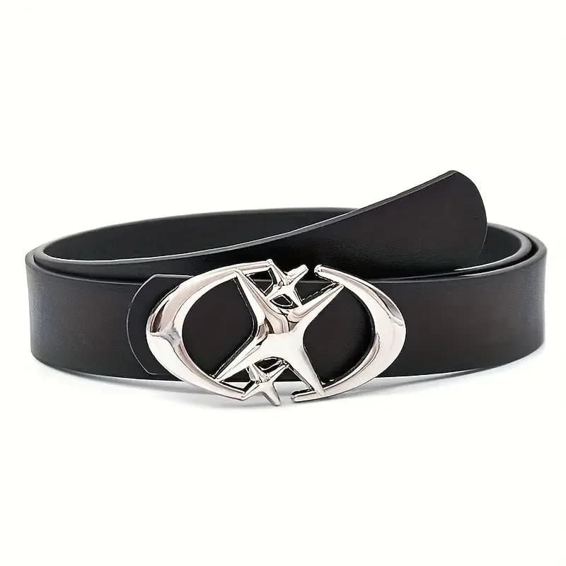 Stylish belt with metal cross oval buckle - Durable, simple and universal compatible - Unisex gift idea for men and women