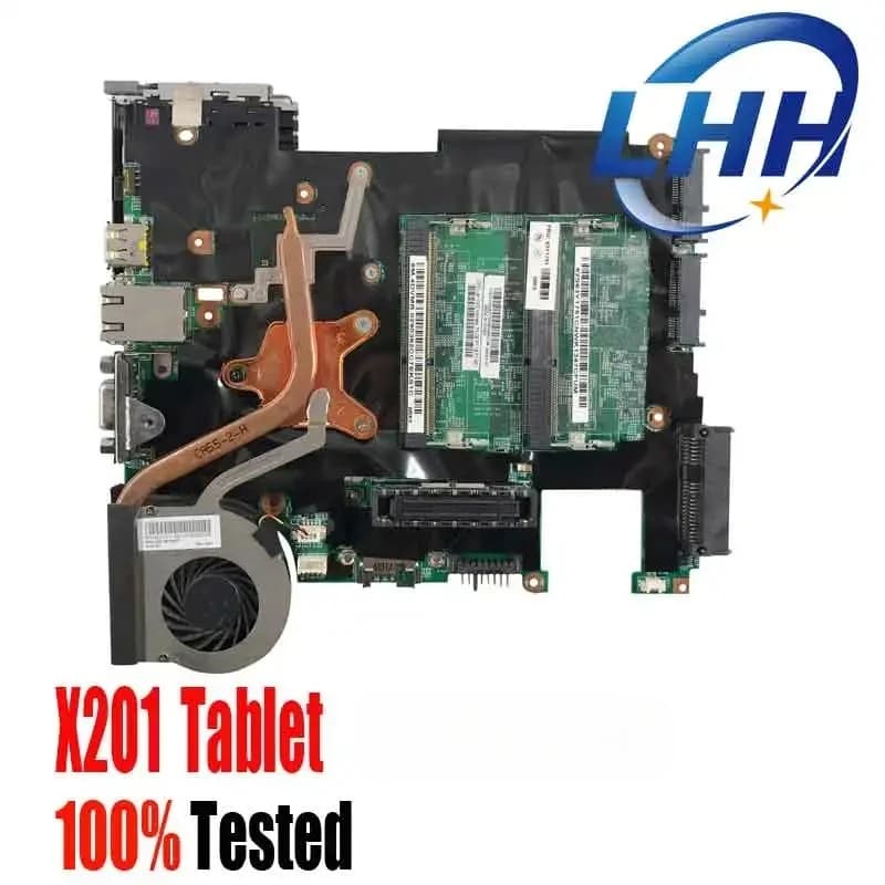 63Y1755 63Y2086 Per Lenovo Thinkpad X201 TABLET X201T scheda madre del laptop con CPU I7-620LM con dissipatore di calore con ventola/Wlan Upgrade X200T