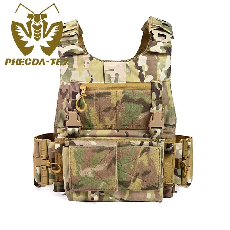 PHECDA-TEX 530D Nylon impermeabile taglio laser sistema MOLLE leggero mimetico outdoor paintball gilet tattico portapiatti