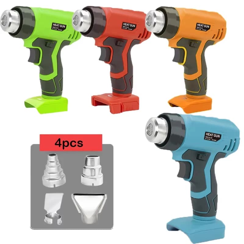 Ventilatore senza fili per pistola ad aria calda elettrica portatile per Makita per DeWalt//Milwaukee/Bosch 18V Batteria con ugelli da 4 pezzi