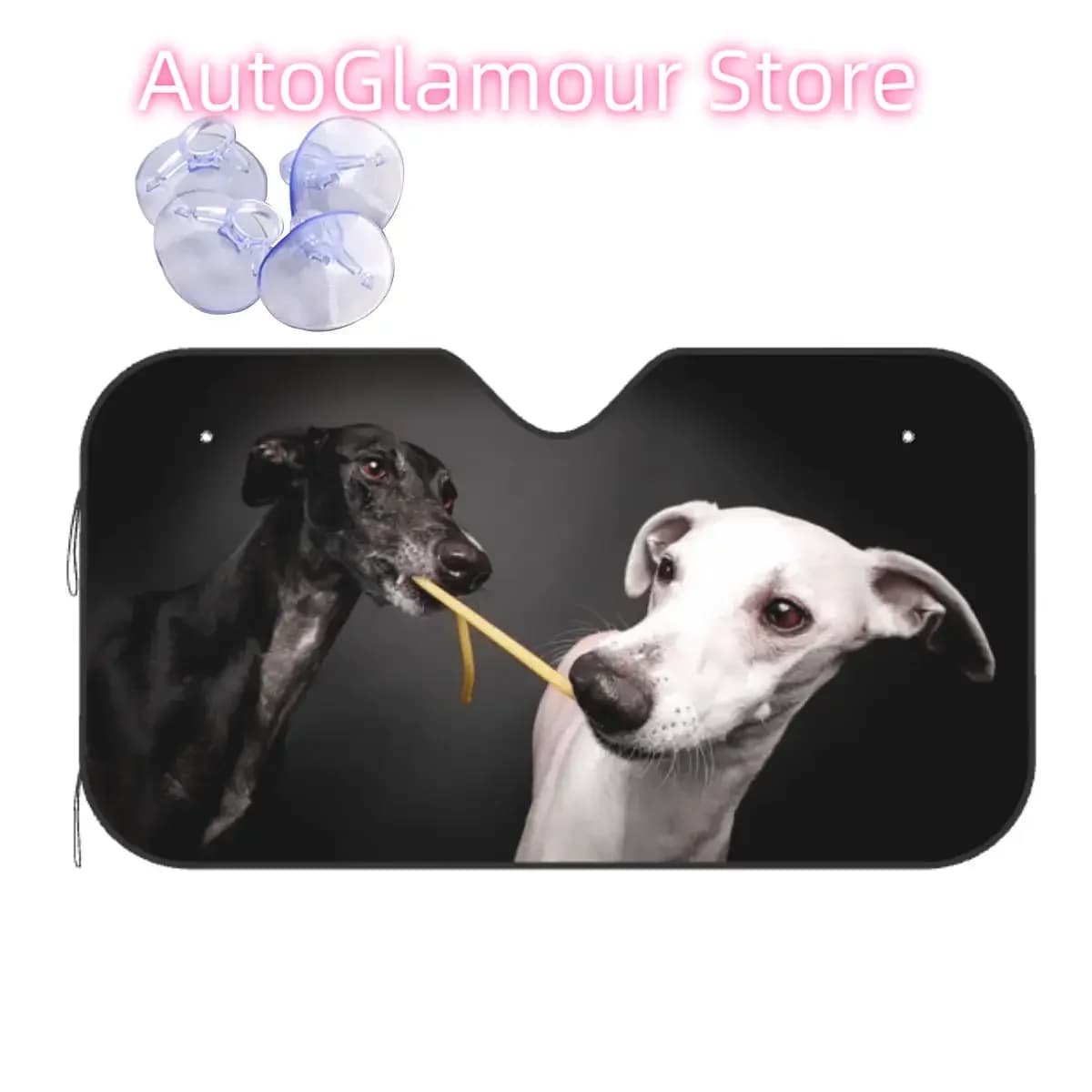 Levriero Whippet Lurcher Galgo Dog Parabrezza Parasole Divertente Auto Parabrezza Anteriore 70x130 cm Visiera Parasole Riflettore di Calore