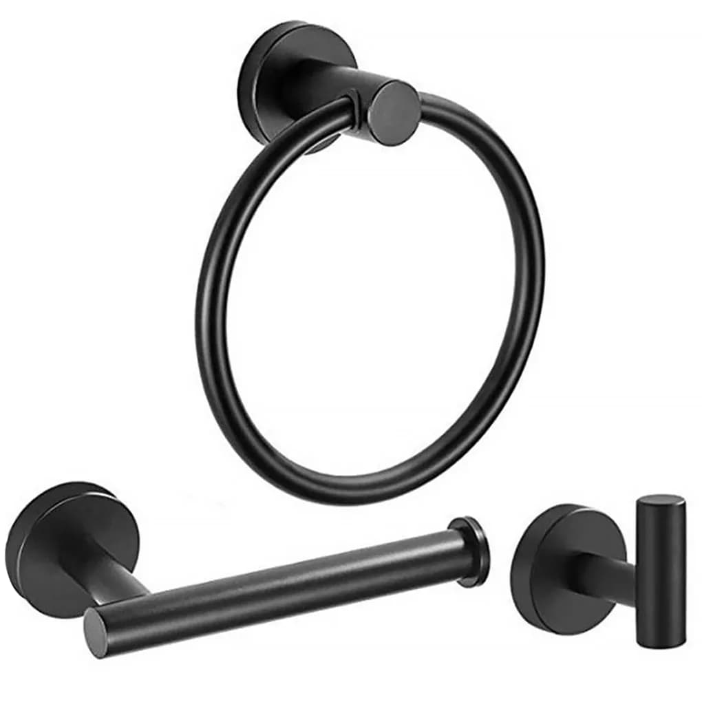 Set di supporti da parete per bagno Kit portasciugamani di carta igienica Set portasciugamani in acciaio inossidabile, set spazzolato