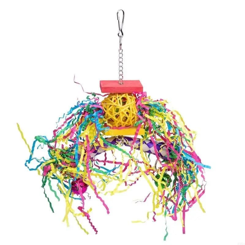 5-Piece Parrot Shredding Parakeet Chewing Toy Wooden Blocks Bird Cage Shredding Foraging Toy for Finch Canary