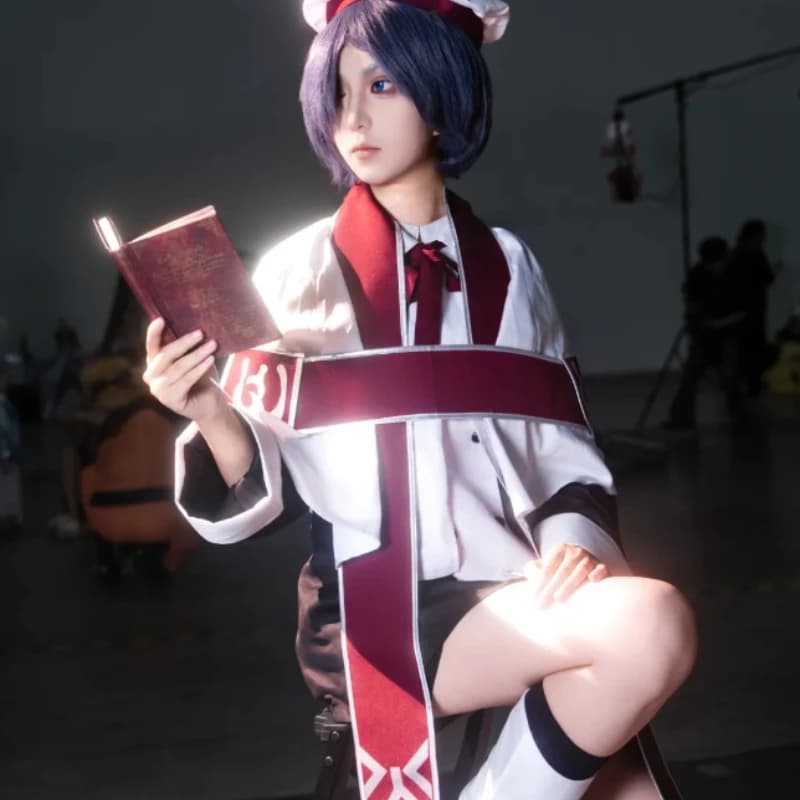 Ciel Phantomhive Cosplay Costume Black Butler Church Choir Uniform Full Set White Coat Shawl Hat for Men Halloween Stage