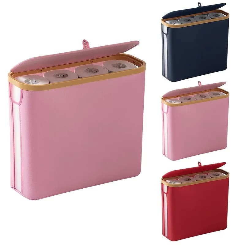 Storage Box with a Lid - Tissue Holder, Spacious Storage Basket, Elegant And Dust-Resistant Toilet Paper Organizer, Made from 600D Oxford Fabric, Available in Various Colors, Ideal for Contemporary And Stylish Bathrooms, Versatile Storage Solution