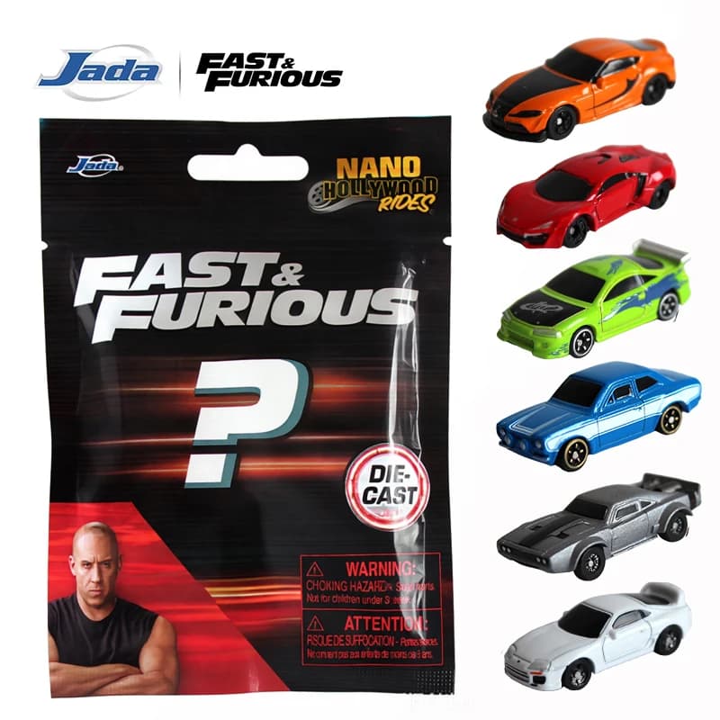 JADA 1:128 Nano Blind Bags Modellino Auto in Metallo 1.65" Fast & Furious Mini Auto Casuali JD35404