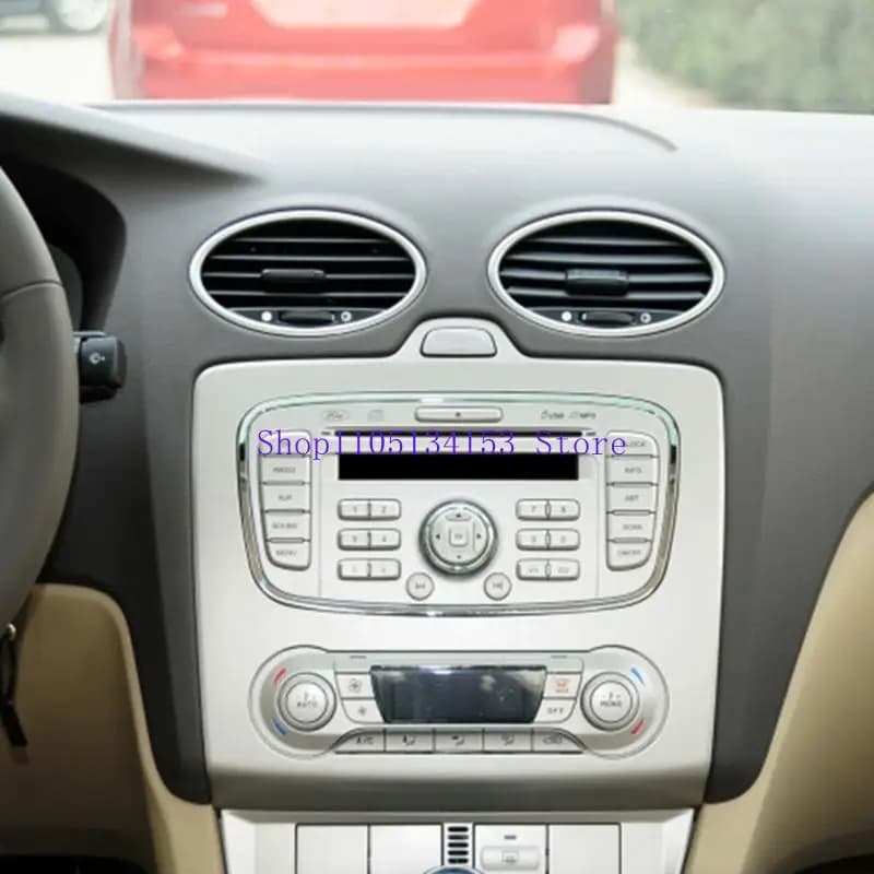 hg89 Pack of 4 Carbon Fiber Air Conditioning Outlet Frame Decoration Circle Rings Sticker for Car Styling and Visual Appeal
