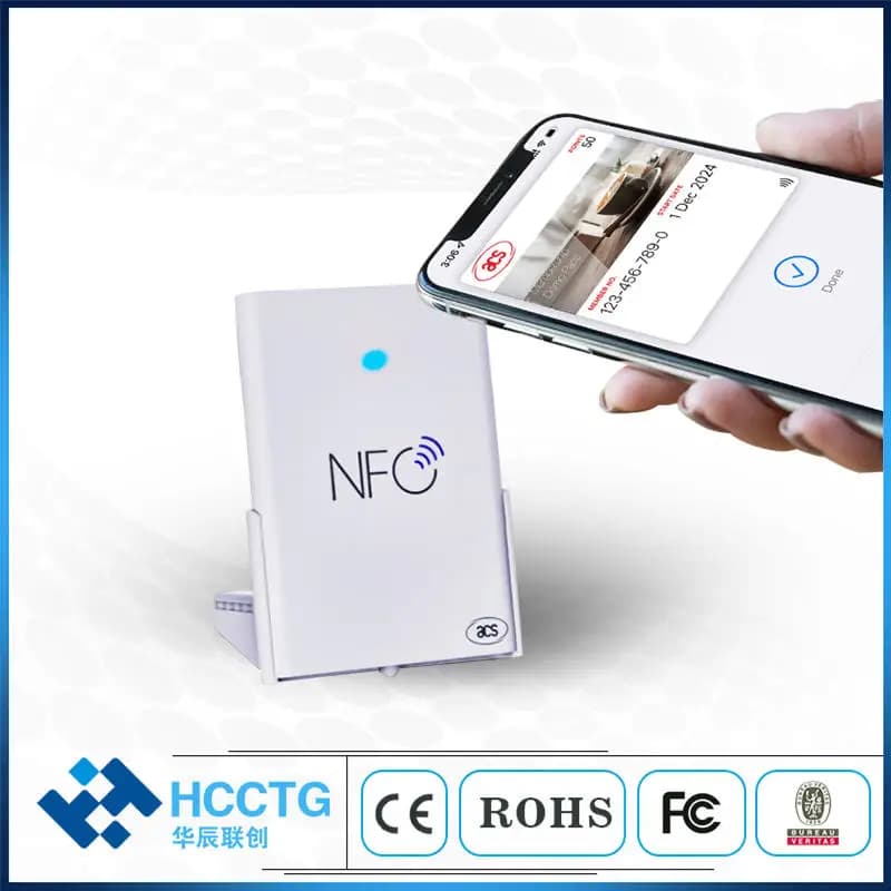 Lettore di schede per scrittore NFC impermeabile ISO15693 Lettore RFID USB 13,56 MHz con supporto opzionale ACR1552U-A2