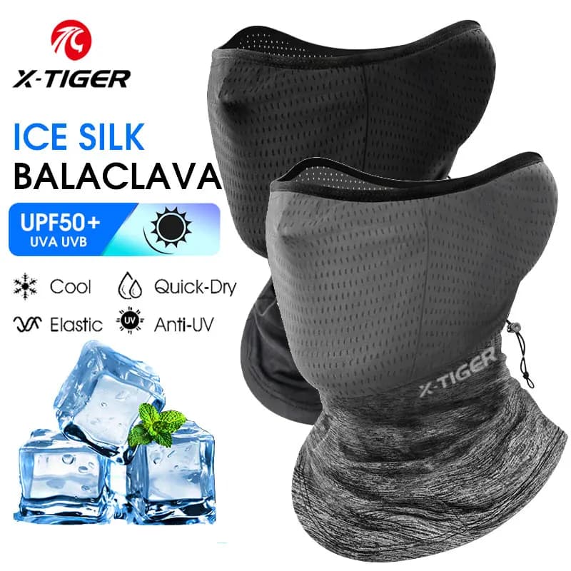 X-TIGER Maschera da ciclismo Anti-UV Anti-sudore Traspirante Corsa da pesca Bandana Seta di ghiaccio Protezione solare Sciarpa sportiva Maschera per il viso