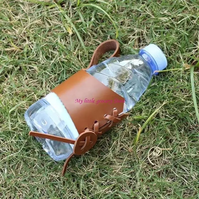 Porta tazza corna in pelle PU per caffetterie regolabili copertina birra manica D5BD