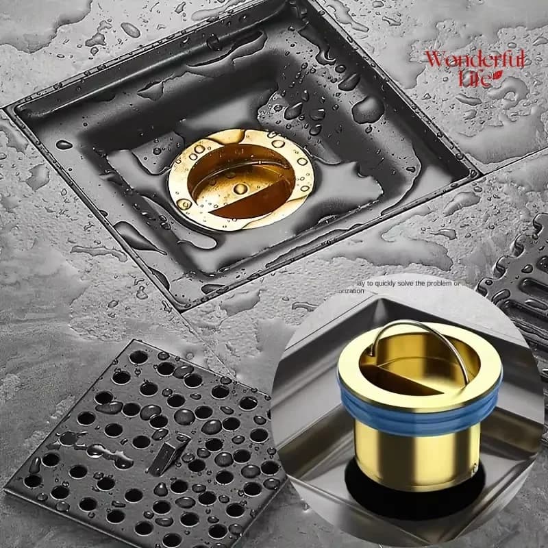 Floor Drain Core, All Copper, Odor Proof Core, Drain Guard Sewer Backflow Preventer, Deodorization Drain Plug Hair Stopper, Hair