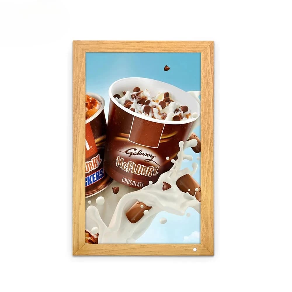 21.5 inch digital signage wood electronic photo album, intelligent wall-mounted photo frame advertising player