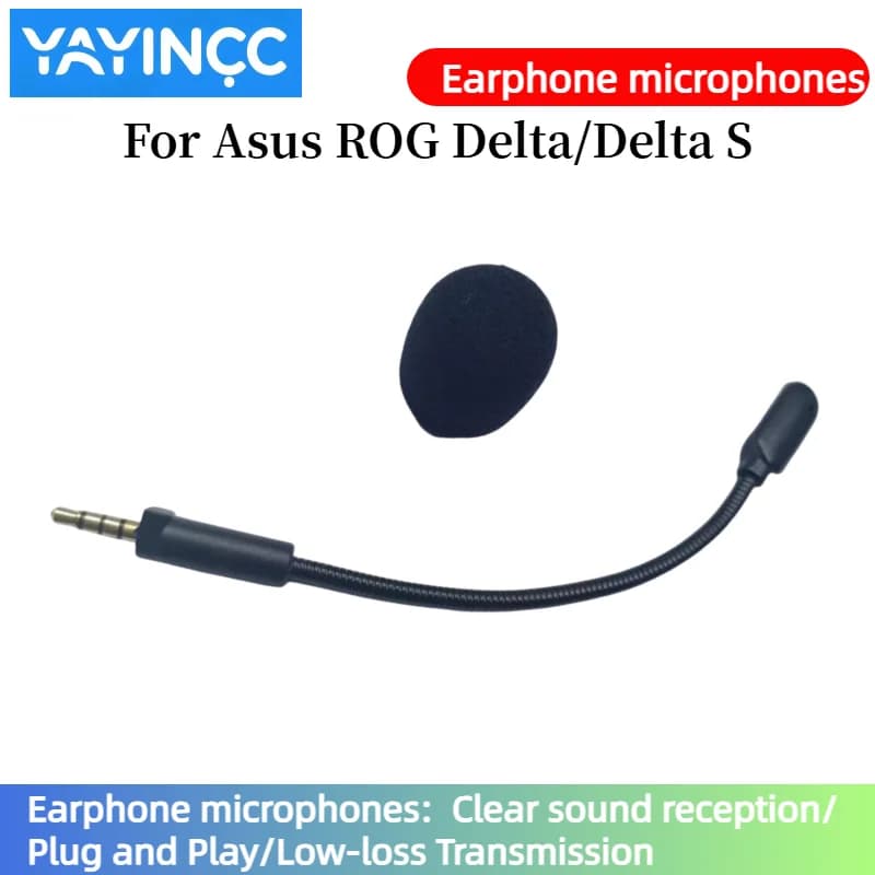 YAYINCC Microfoni da gioco sostitutivi Microfono da gioco da 3,5 mm per cuffie Asus ROG Delta/Delta S Ricezione audio chiara/Microfono plug and play