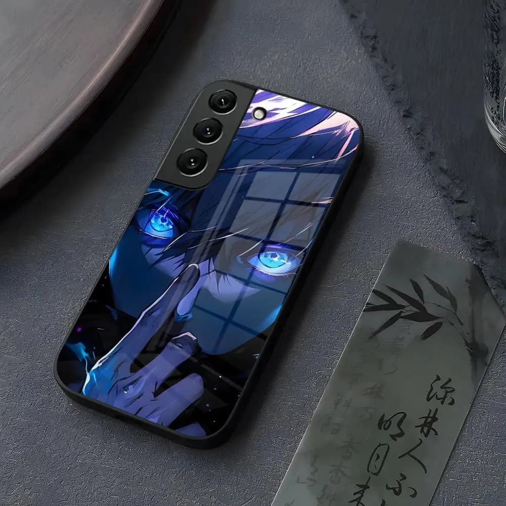 JJK Satoru Gojo Smart Phone Case Glass For Samsung Galaxy S23 S24 S21 S25 S22 S20 Ultra Fe Plus A55 A15 A14 Coque