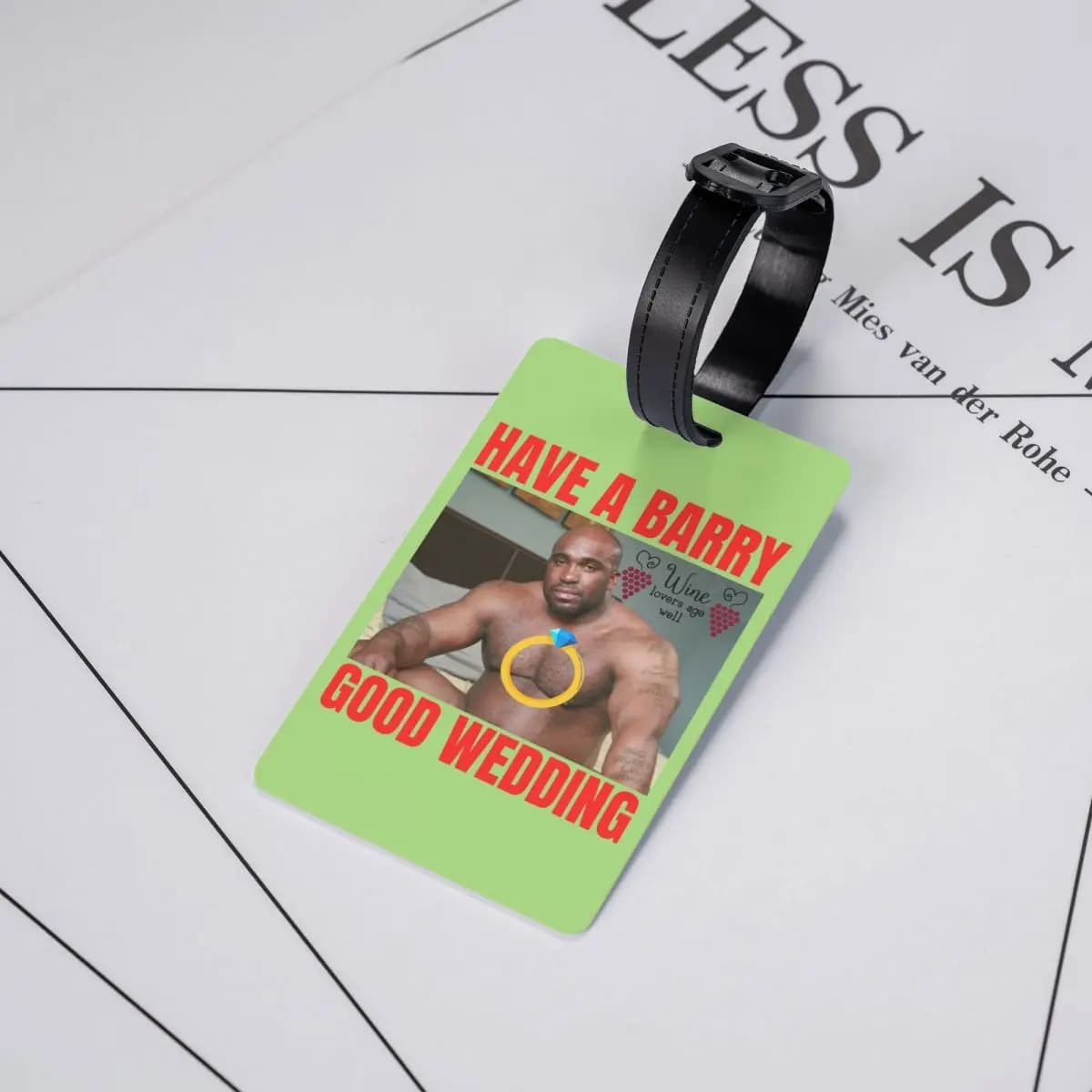 Etichetta per Bagagli con Meme 'Big Dick Black Guy' Barry Wood, Accessori per Valigie, Etichetta da Viaggio con Spazio per Nome e Indirizzo