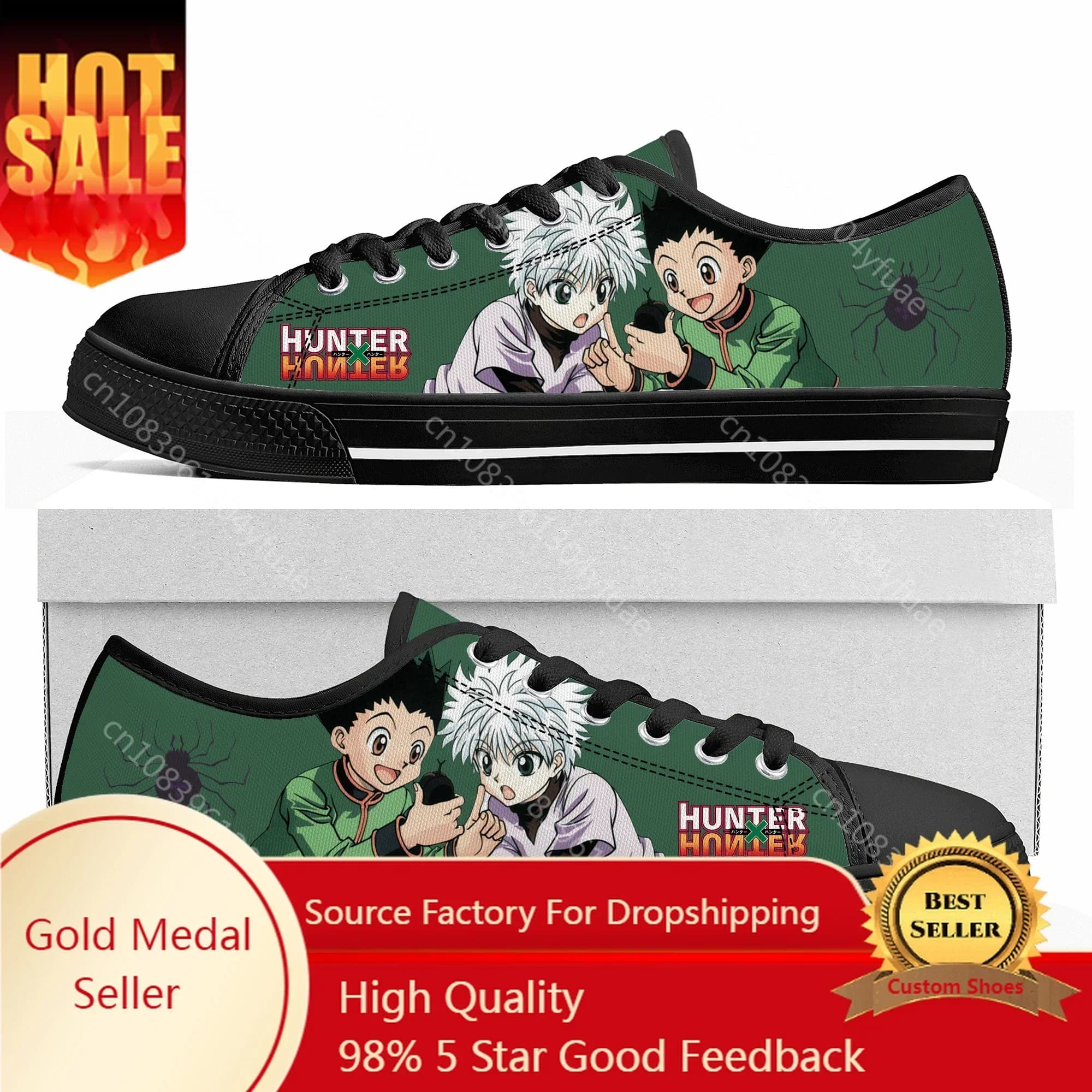 Hunter X Hunter Low Top Sneakers Womens Mens Teenager L Lawliet High Quality Canvas Sneaker Casual Anime Cartoon Customize Shoes