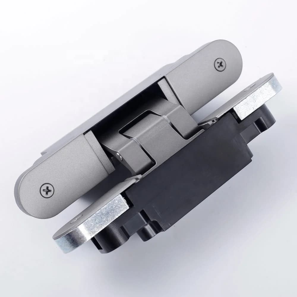 Hinges for Wooden Doors of 80 KG, Resistant, Adjustable 3D, in Silver Zinc Alloy, Hidden, for Wooden Doors of 80 KG