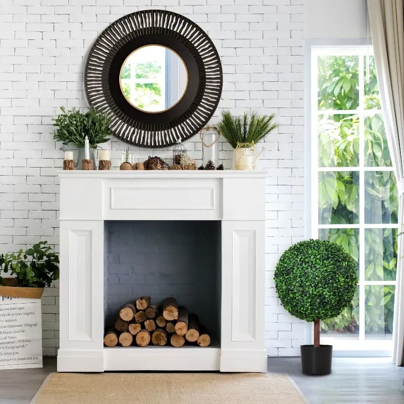 Topical tree with artificial casing ball, 23,5 inch fake decorative plant with nursery vase for interior and exterior