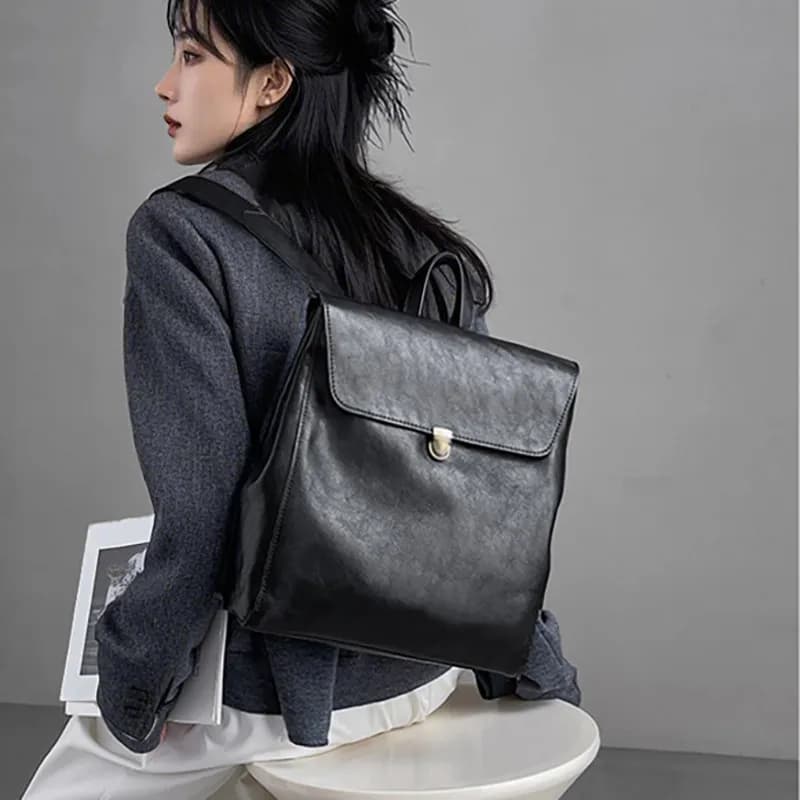 Luxury Brand Genuine Leather Backpack For Women High-quality Top Layer Cowhide Large Capacity Casual Business Commuting Backpack