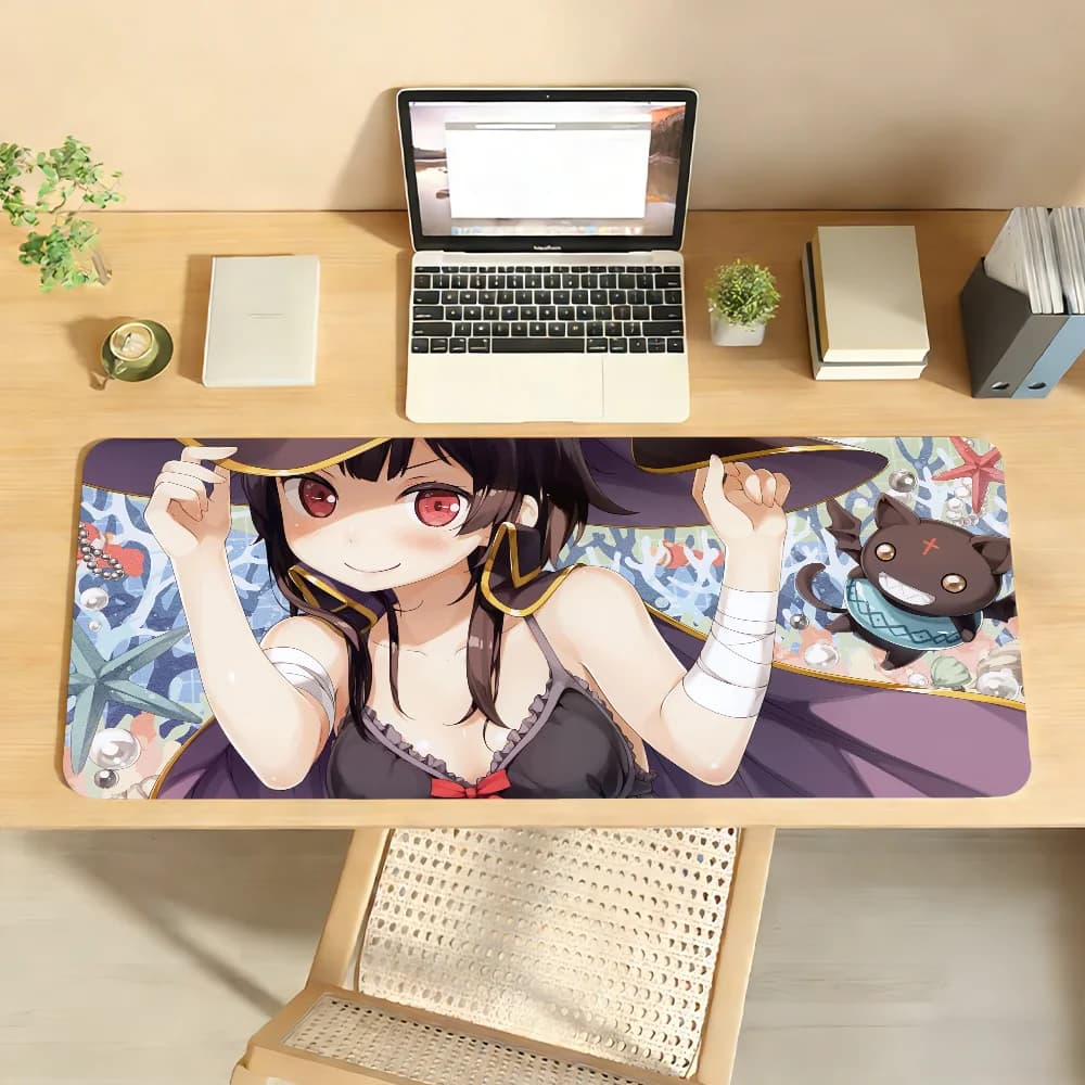 Tappetino per mouse Anime Megumin per computer portatile, tappetino per mouse antiscivolo in gomma, tappetino per mouse per giocatori, decorazione per scrivania