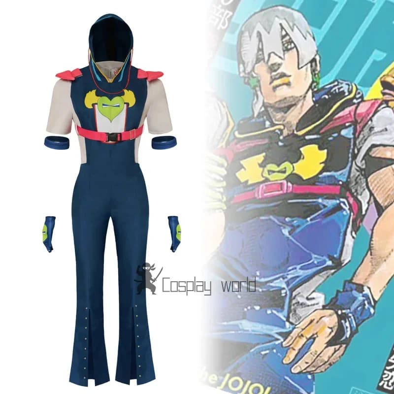 New Jojo Bizarre Adventure Johnny Joestar Cosplay Costume Jonathan Halloween Uniform Top Pants Anime Suits