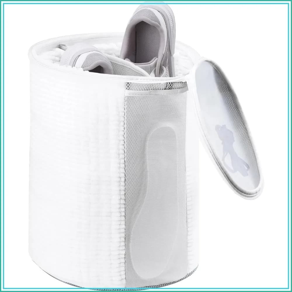 Large Shoe Bag for Washing Machine, Two-Zone Design, 2 Mesh Pockets, One-Step Wash for Complete Cleaning, Durable Invisible Zipper Sneaker Laundry Bag Home Dorm Essentials 9.45" x 13.8"