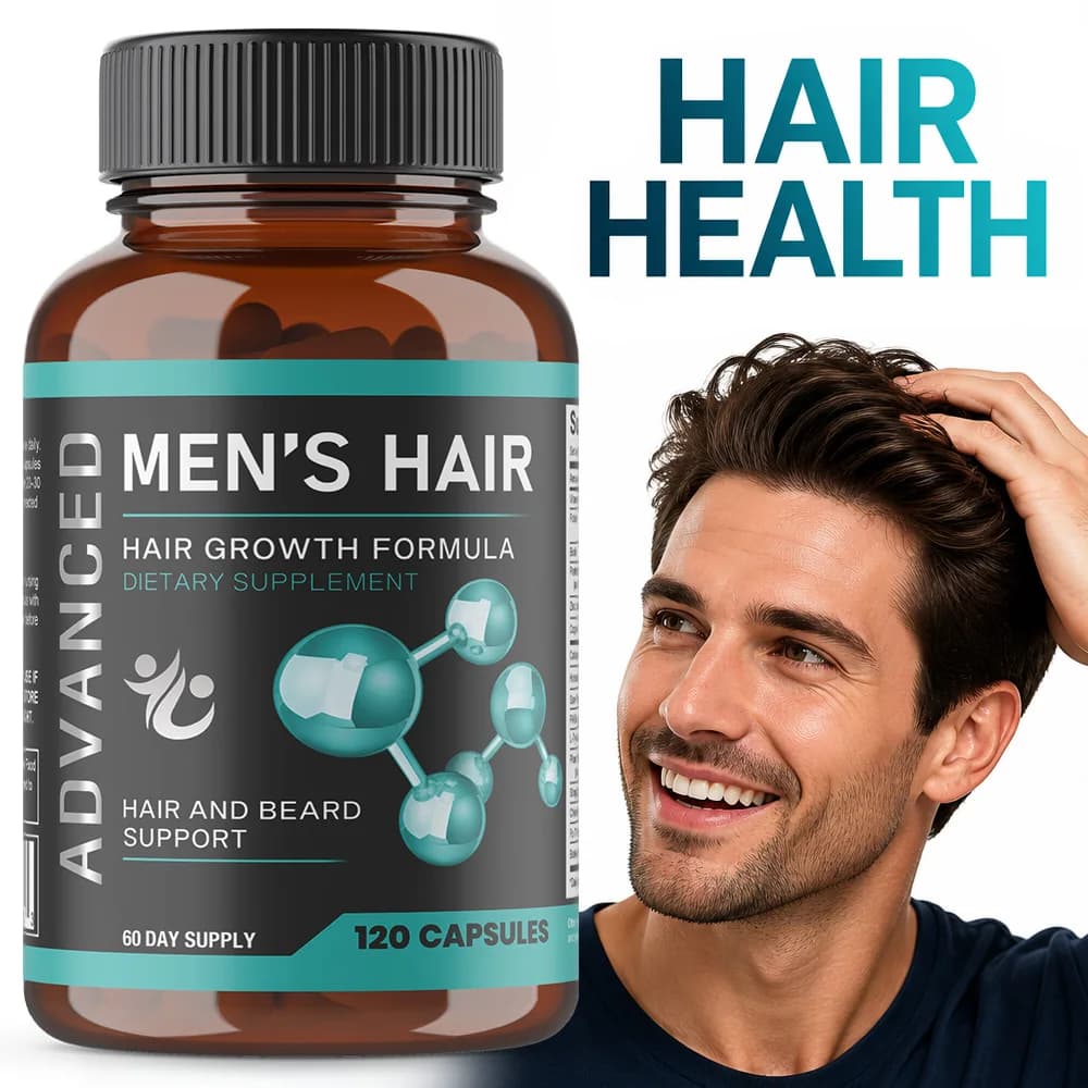 Anti Hair Loss Capsules - Regrow Hair & Beard Growth Supplement, With Biotin & Saw Palmetto, Hair Growth Vitamins For Men