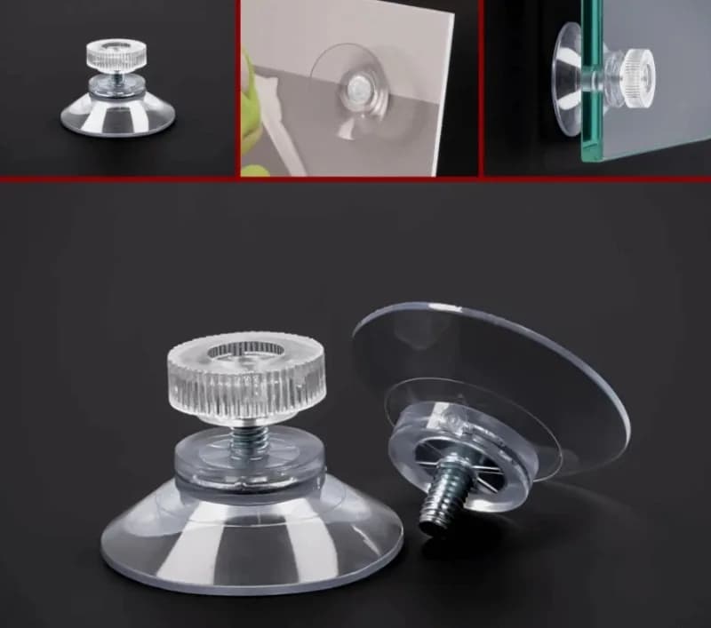 10 pezzi forte gancio a ventosa in PVC con asta per vite M4 dado in plastica M5 testa a fungo ventose trasparenti dado zigrinato